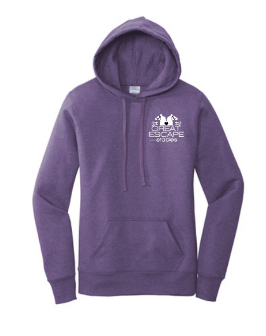 Great Escape Embroidered Core Fleece Pullover Hooded Sweatshirt ~ Women's