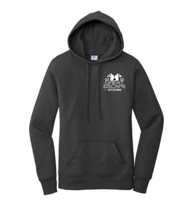 Great Escape Embroidered Core Fleece Pullover Hooded Sweatshirt ~ Women's