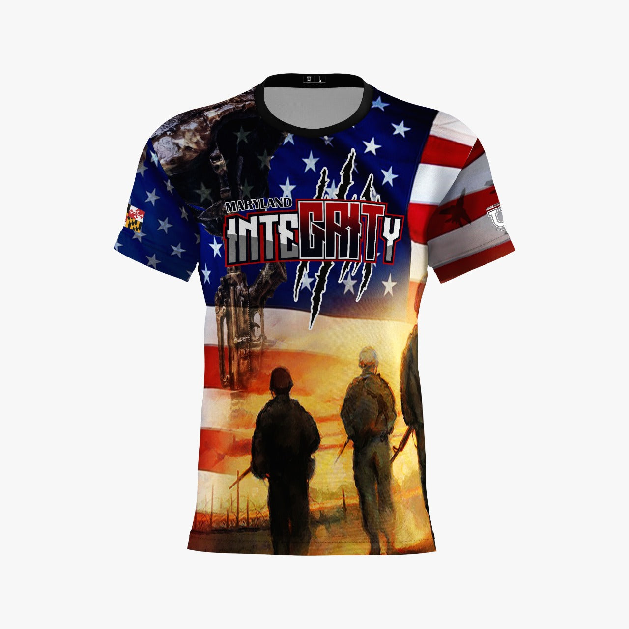 UU MD Integrity Performance Dri Tech Shirt ~ Salute to the Military