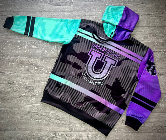 Men’s Underground Performance Hoodie ~ Black Digital Flo