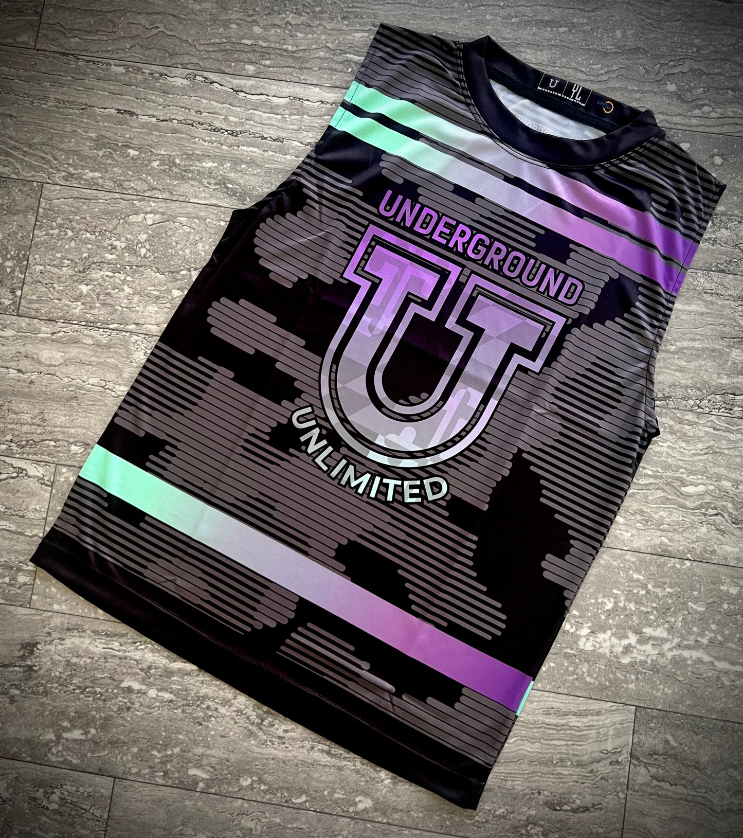 Men’s Underground Performance Dri Tech Sleeveless Tank ~ Black Digital Flo
