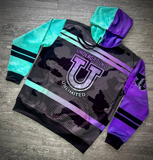Men’s Underground Performance Hoodie ~ Black Digital Flo
