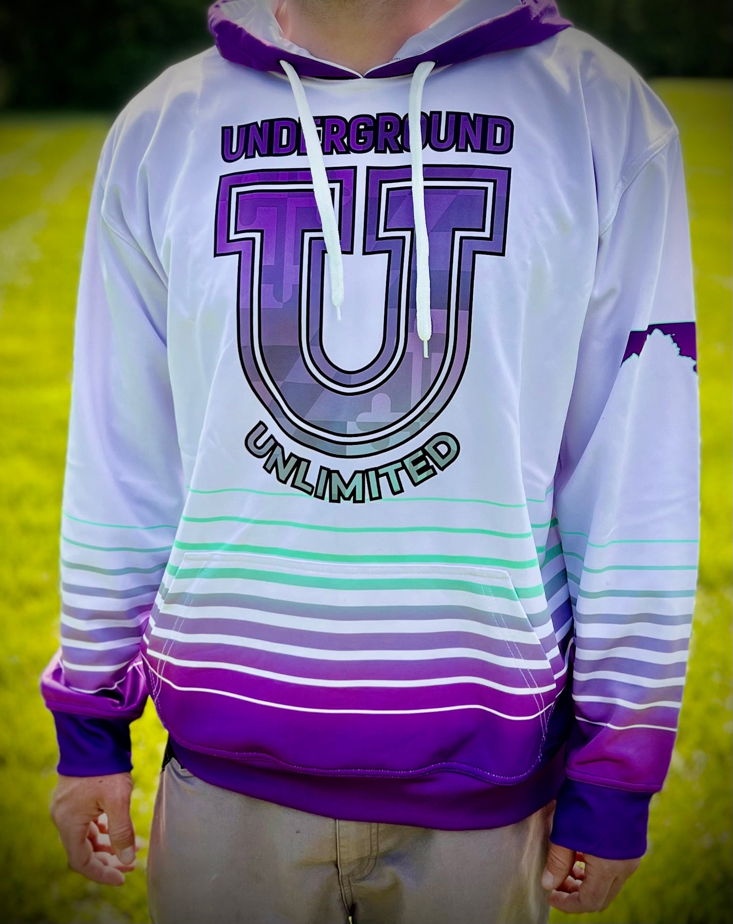 Men’s Underground Performance Hoodie ~ White Striped Flo