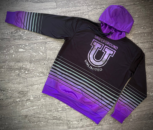 Men’s Underground Performance Hoodie ~ Black Striped Flo