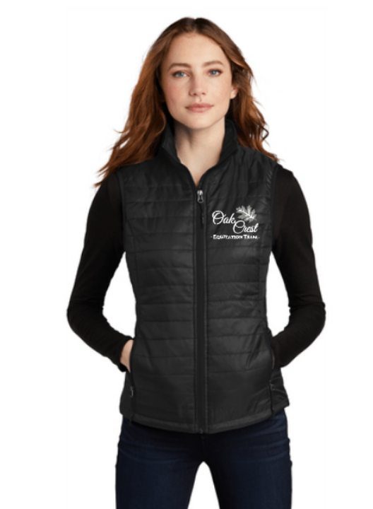 Oak Crest Ladies Packable Puffy Vest ~ Black