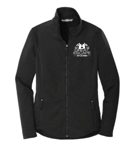 Great Escape Embroidered Ladies Collective Smooth Fleece Jacket ~ Black