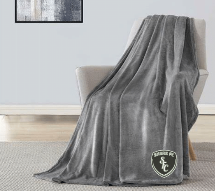 Shore FC Mountain Lodge Sherpa Lined Blanket ~ Grey