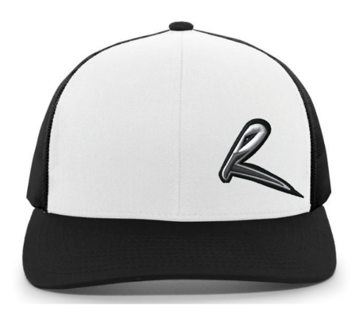 Raptor's "R" Left Pannel embroidered ~ White/Black