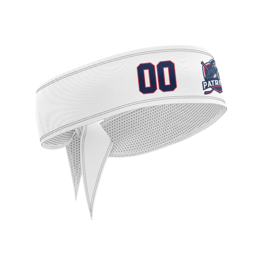 Patriots Ice Hockey Dri Tech Custom Headband {White}