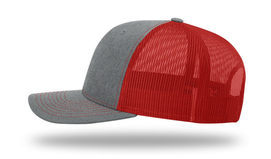 Smokin Fatties "Word Logo" Embroidered Hat ~ Grey with Red Mesh