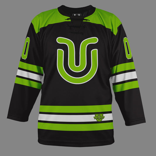 Underground Ice Hockey Game Day Jersey - Black Green/White