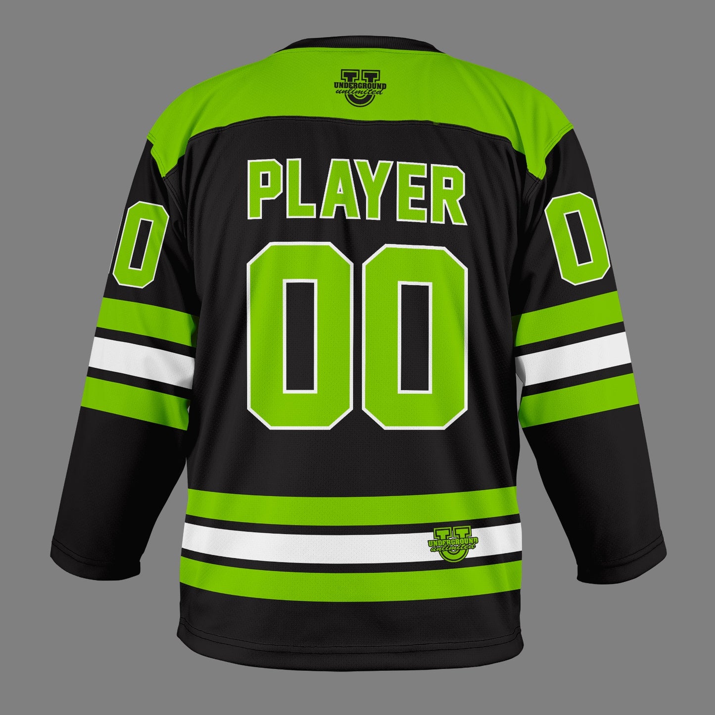 Underground Ice Hockey Game Day Jersey - Black Green/White