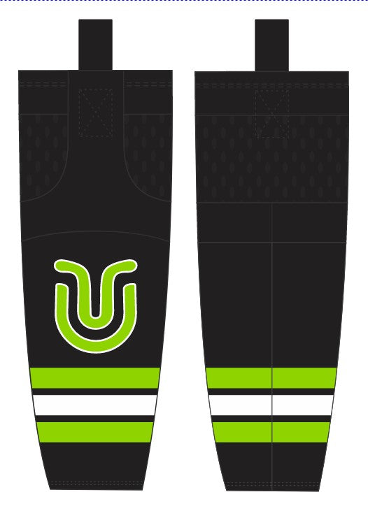 Underground Ice Hockey Socks - Black Green/White