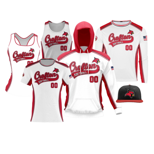 Crofton Cardinals Softball Performance Dri Tech Design ~ Player Jersey Replica {White}