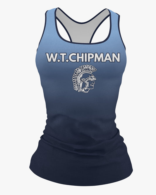 W.T. Chipman Dri Tech Women's Razorback ~ Columbia Ombre "Home of the Spartans"