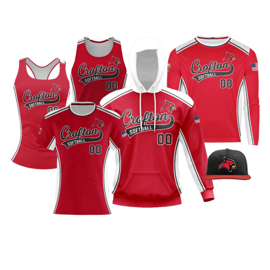 Crofton Cardinals Softball Performance Dri Tech Design ~ Player Jersey Replica {Red}