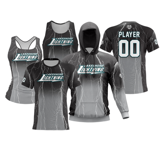 Lakeshore Performance Dri Tech Apparel ~ Jersey Replica 2026 {Lightning Black Ombre}