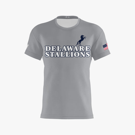 DE Stallions Performance Dri Tech Shirt ~ Stallion on Left Chest *Grey*