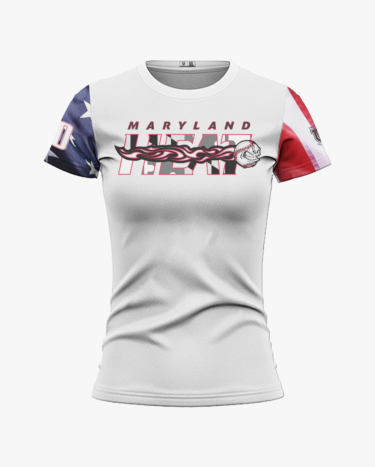 Maryland Heat Dri Tech T-Shirt ~ White USA Flag