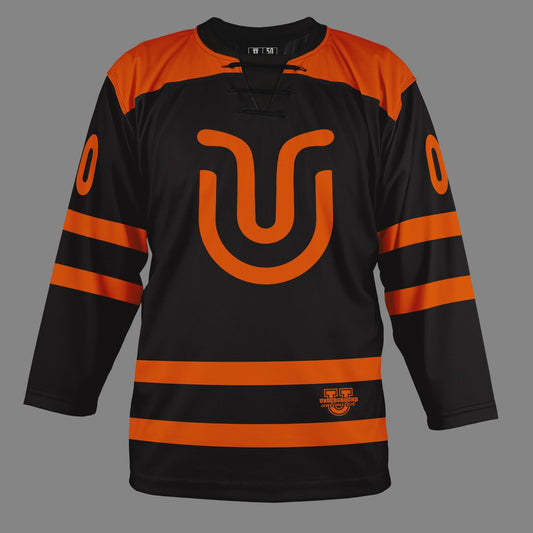 Underground Ice Hockey Game Day Jersey - Black High Flo Orange