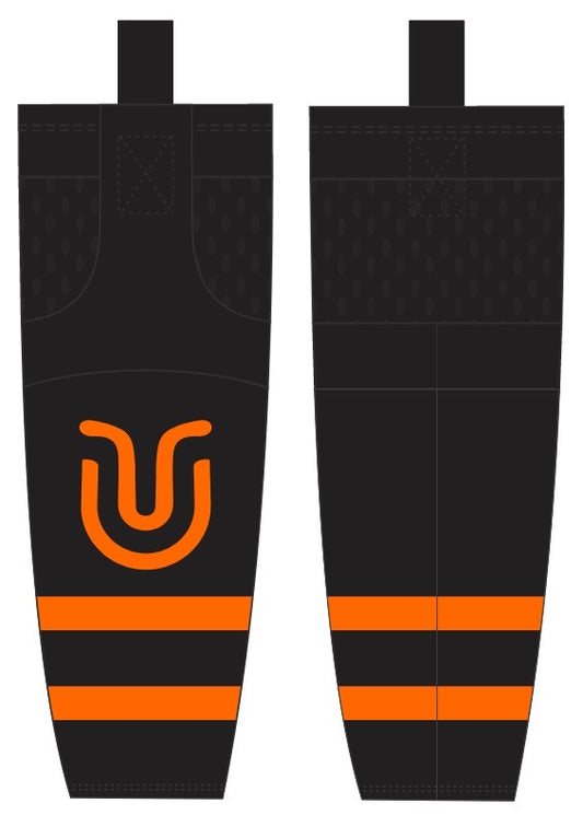 Underground Ice Hockey Socks - Black High Flo Orange