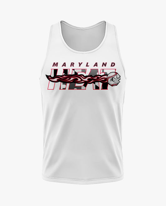 Maryland Heat Dri Tech Tank Top ~ White USA Flag
