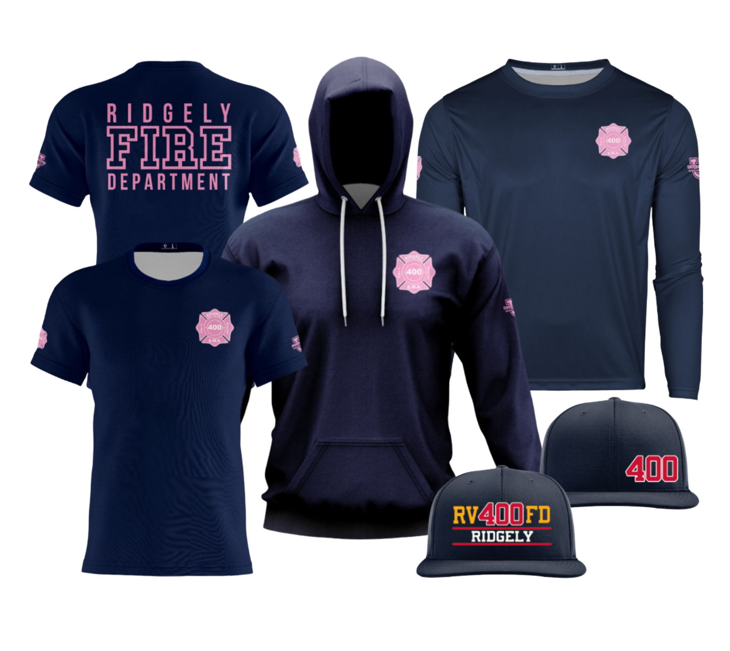 RVFD Dri Tech Apparel ~ Standard Blues {BCA Pink}