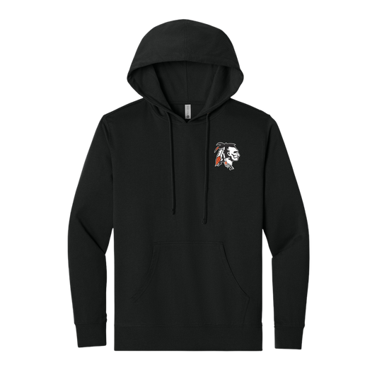 Talbot Braves Football Embroidered Midweight Terry Fleece Hoodie ~ Black