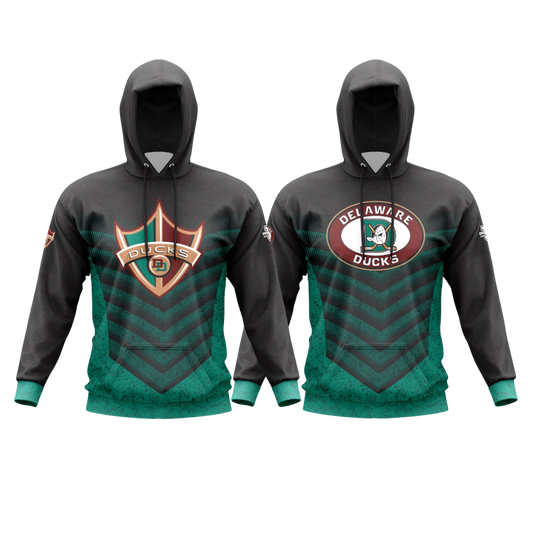 Delaware Ducks Performance Dri Tech Apparel ~ Ducks Logo Design {Black/Teal}