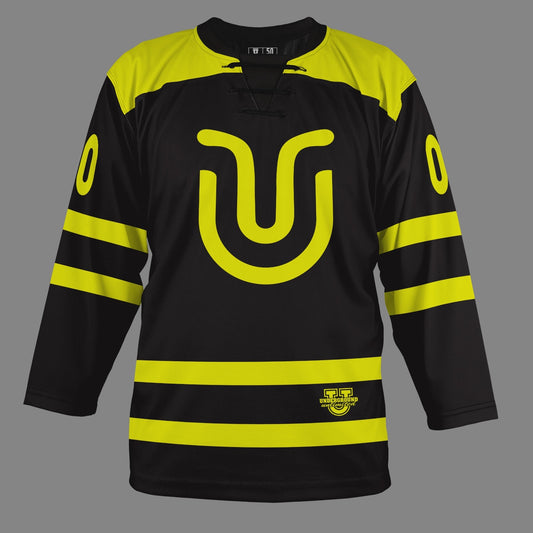 Underground Ice Hockey Game Day Jersey - Black High Flo Yellow