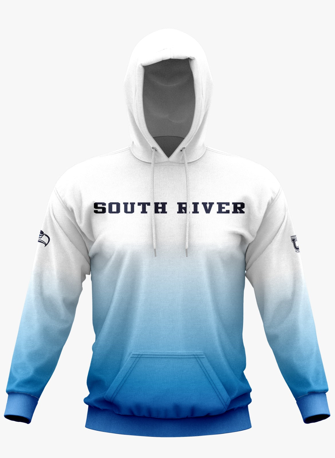South River Performance Hoodie ~ White to Columbia Fade