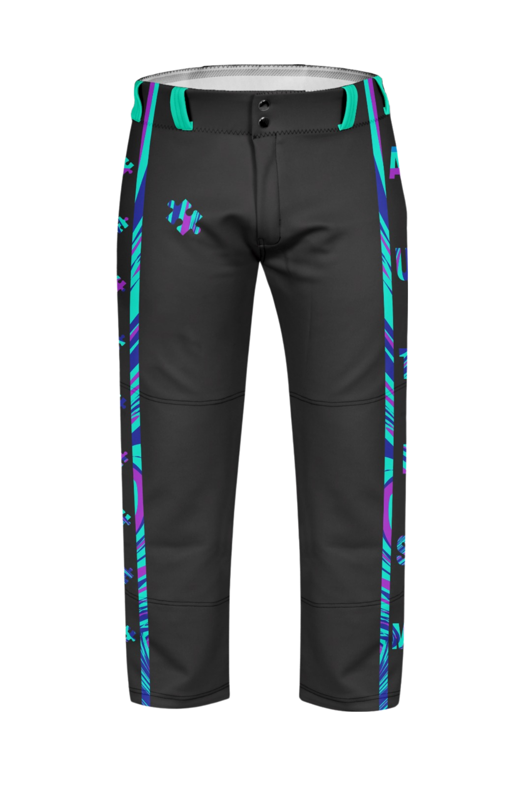 Team Autism Relaxed Fit Open-Bottom Performance Pants ~ Black Flo Puzzle
