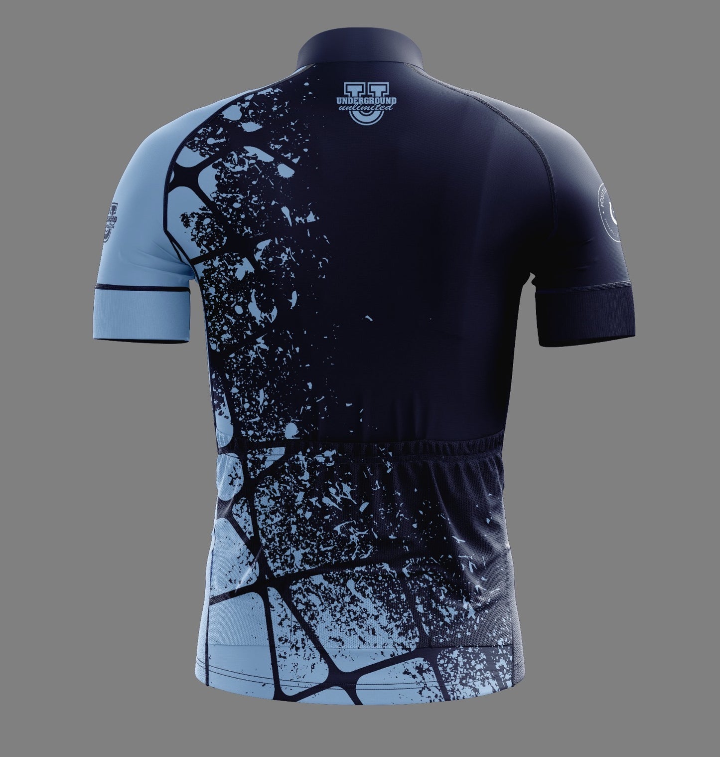 Positive Strides Performance Cycling Jersey ~ Navy Columbia Geo Splatter