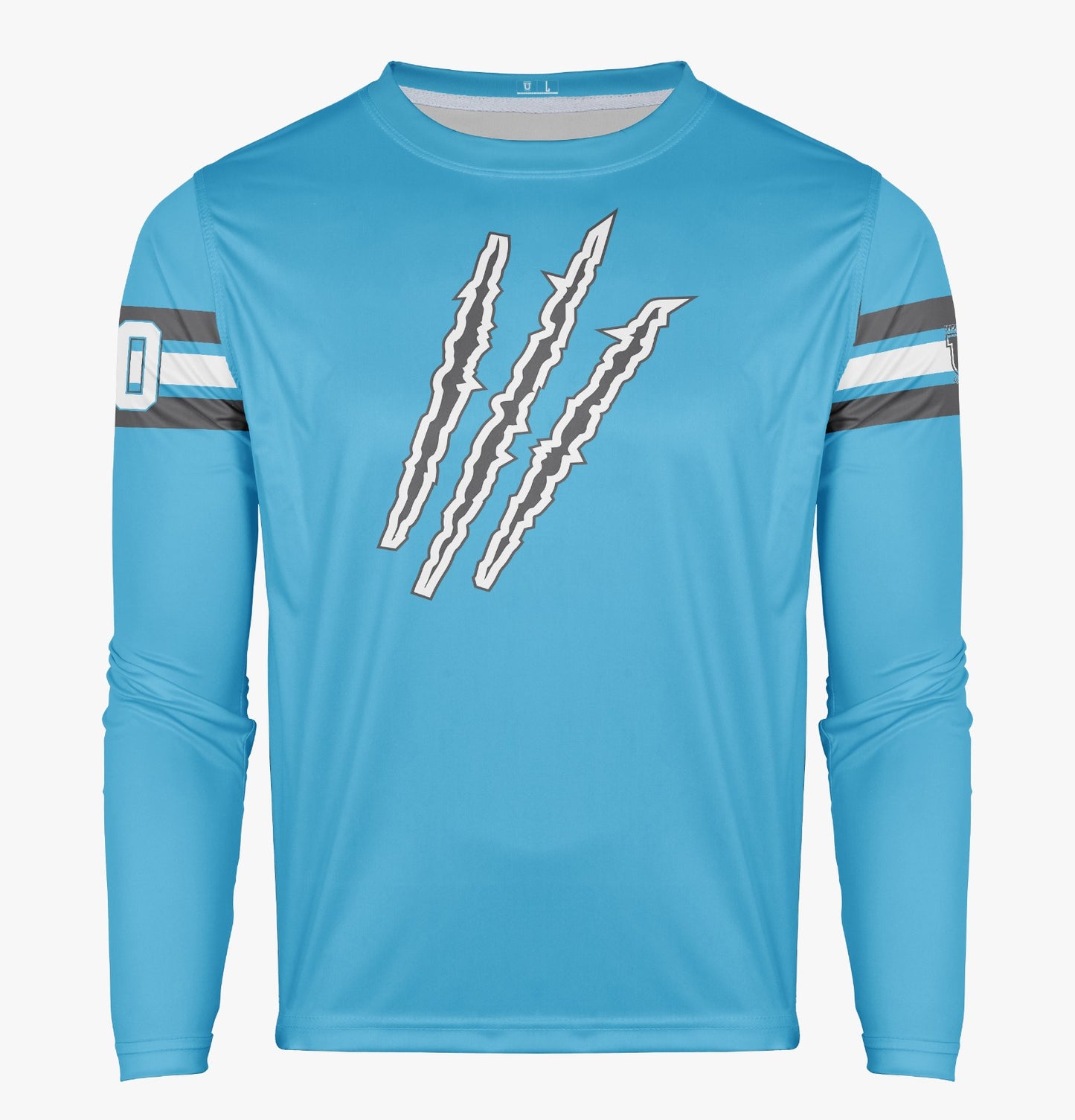 Raptors Pro Performance Sun Long Sleeve ~ Blue Raptor Claws w/ Grey and White Stripes
