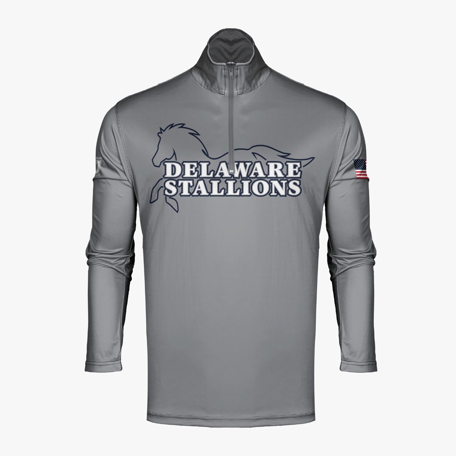 DE Stallions Dri Tech Performance 1/4 Zip Pullover ~ Stallion Full Cen ...