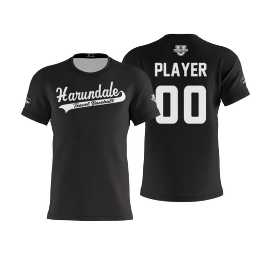 Harundale Performance Dri Tech Apparel ~ "Harundale Travel Baseball" Solid Black