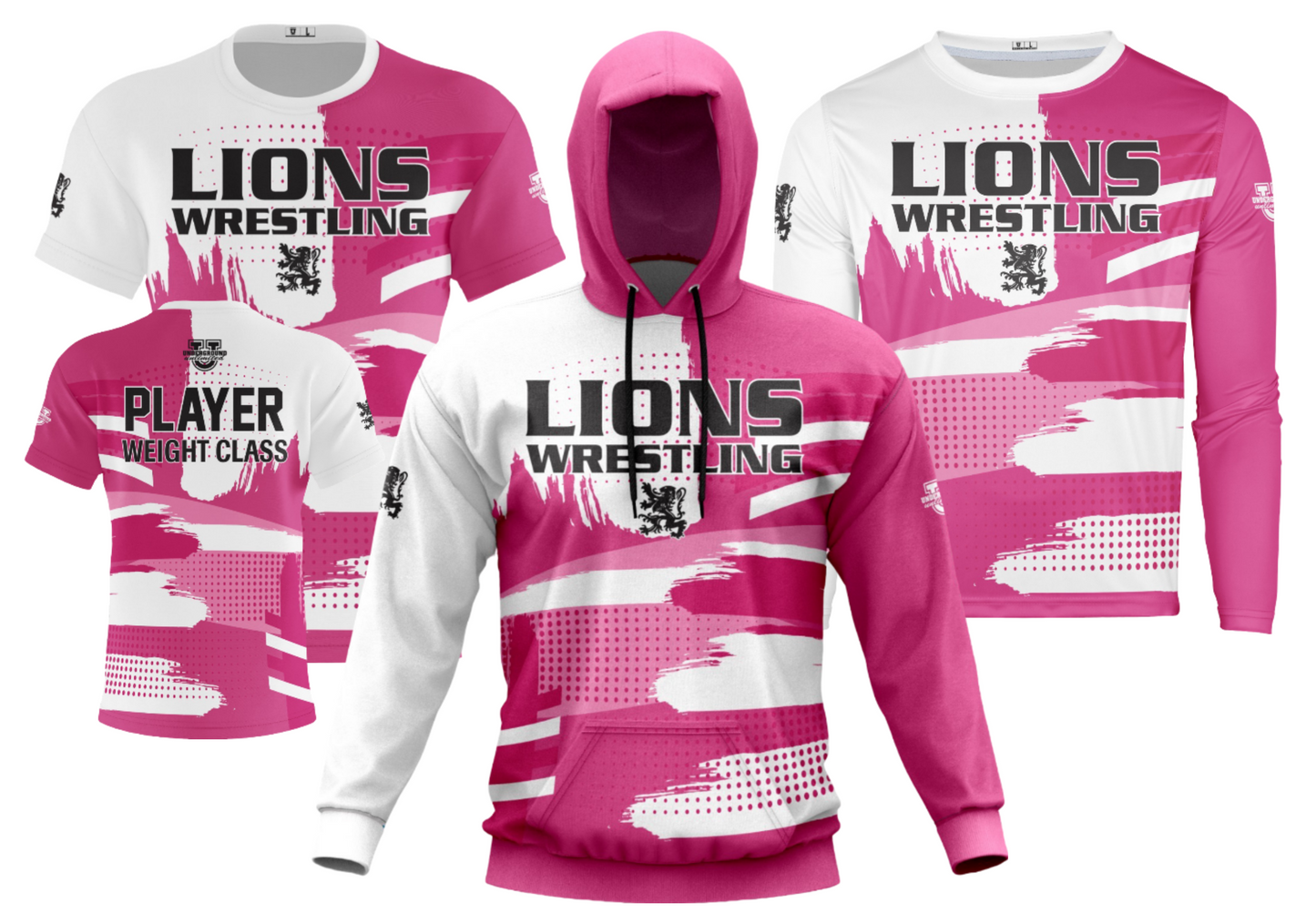 Queen Anne's High Wrestling Performance Dri Tech Apparel ~ Pink Triple Painted