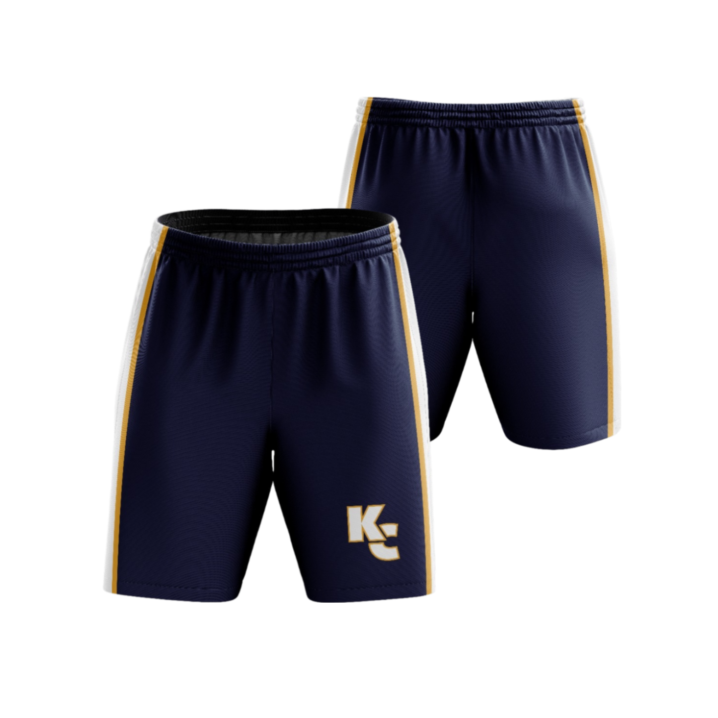 Kent County Little League Dri Tech Stretch Training Shorts ~ Navy Striped Sides