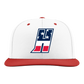 Harundale Baseball Embroidered Hat ~ USA "H" Logo {White/Red CMB}