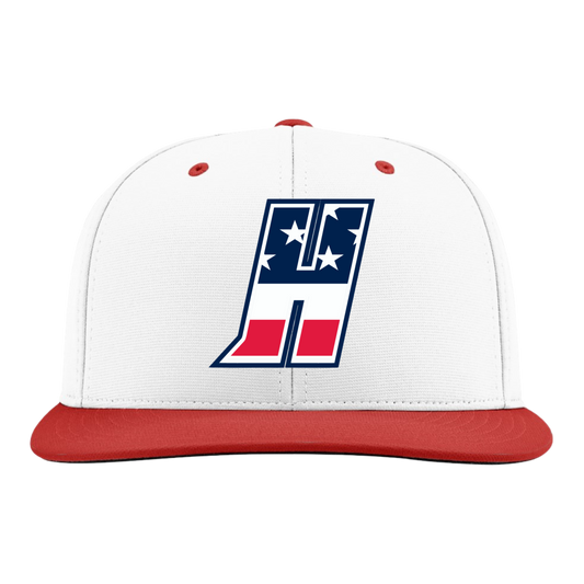 Harundale Baseball Embroidered Hat ~ USA "H" Logo {White/Red CMB}
