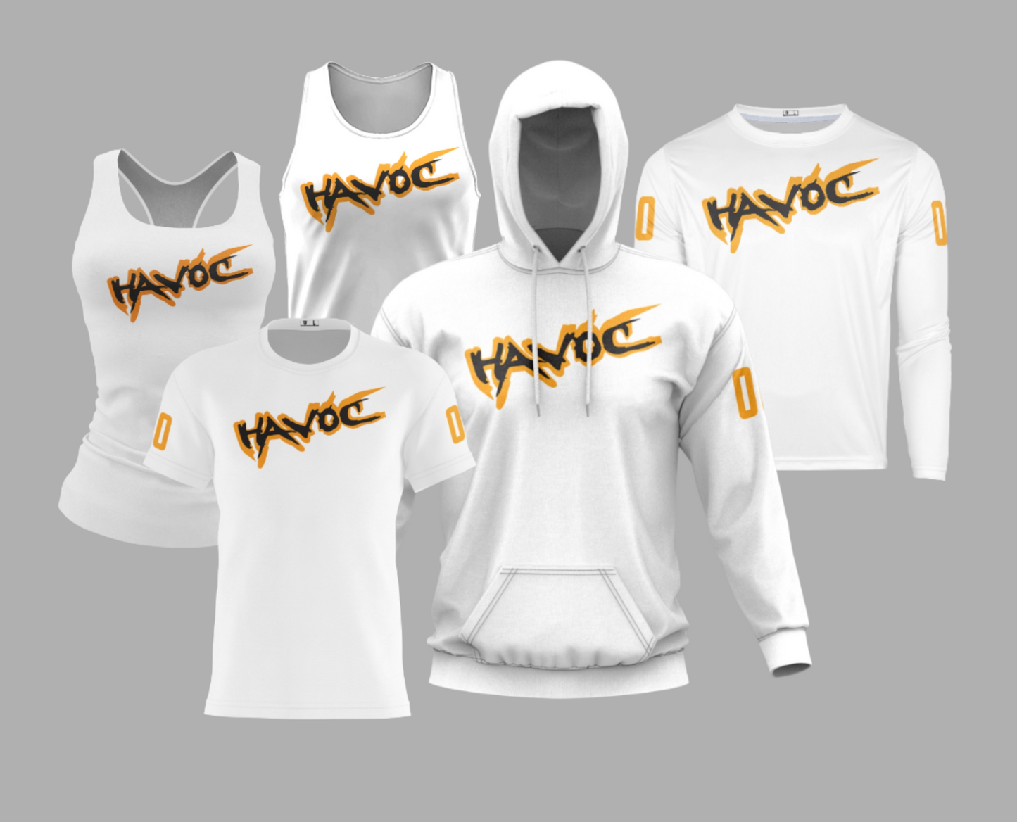 HAVOC Performance Dri Tech Apparel ~ Solid White