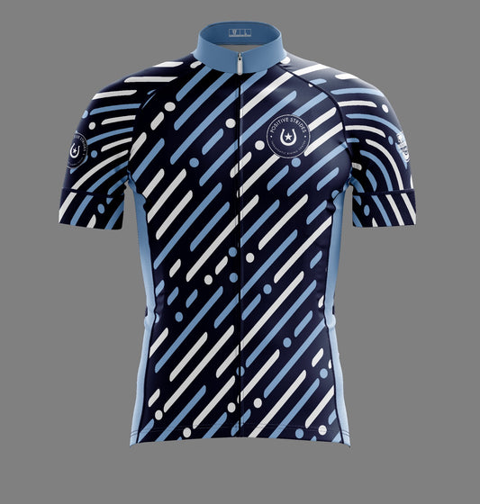 Positive Strides Performance Cycling Jersey ~ Navy Dotted Line
