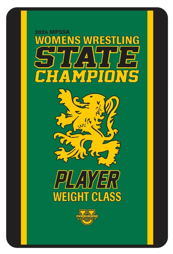 Queen Annes High School Womens Wrestling Sherpa Lined Blanket ~ State Champions Solid Green