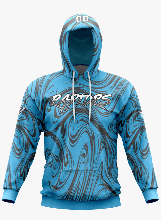 ***NEW for 2023*** Raptors Performance Hoodie ~ Blue and Grey Marble