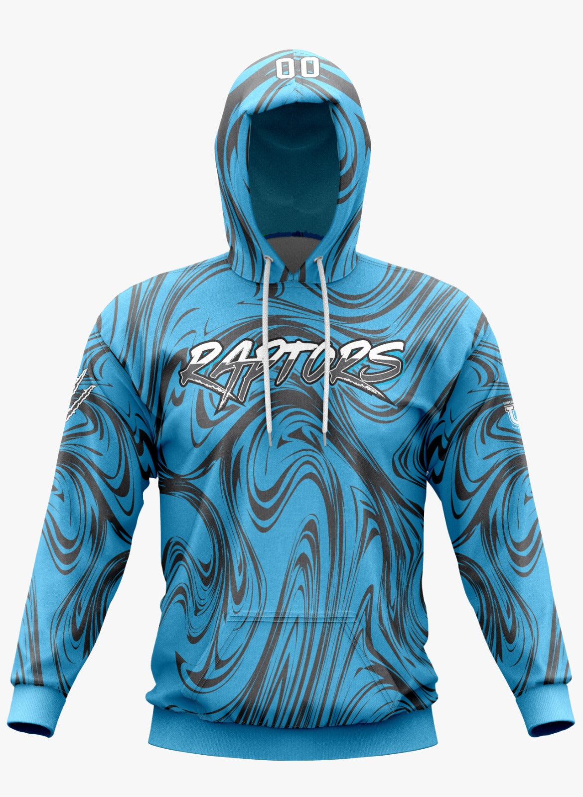 Raptors Performance Hoodie ~ Blue and Grey Marble