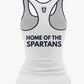 W.T. Chipman Dri Tech Women's Razorback ~ White ALT C Left Chest "Home of the Spartans"