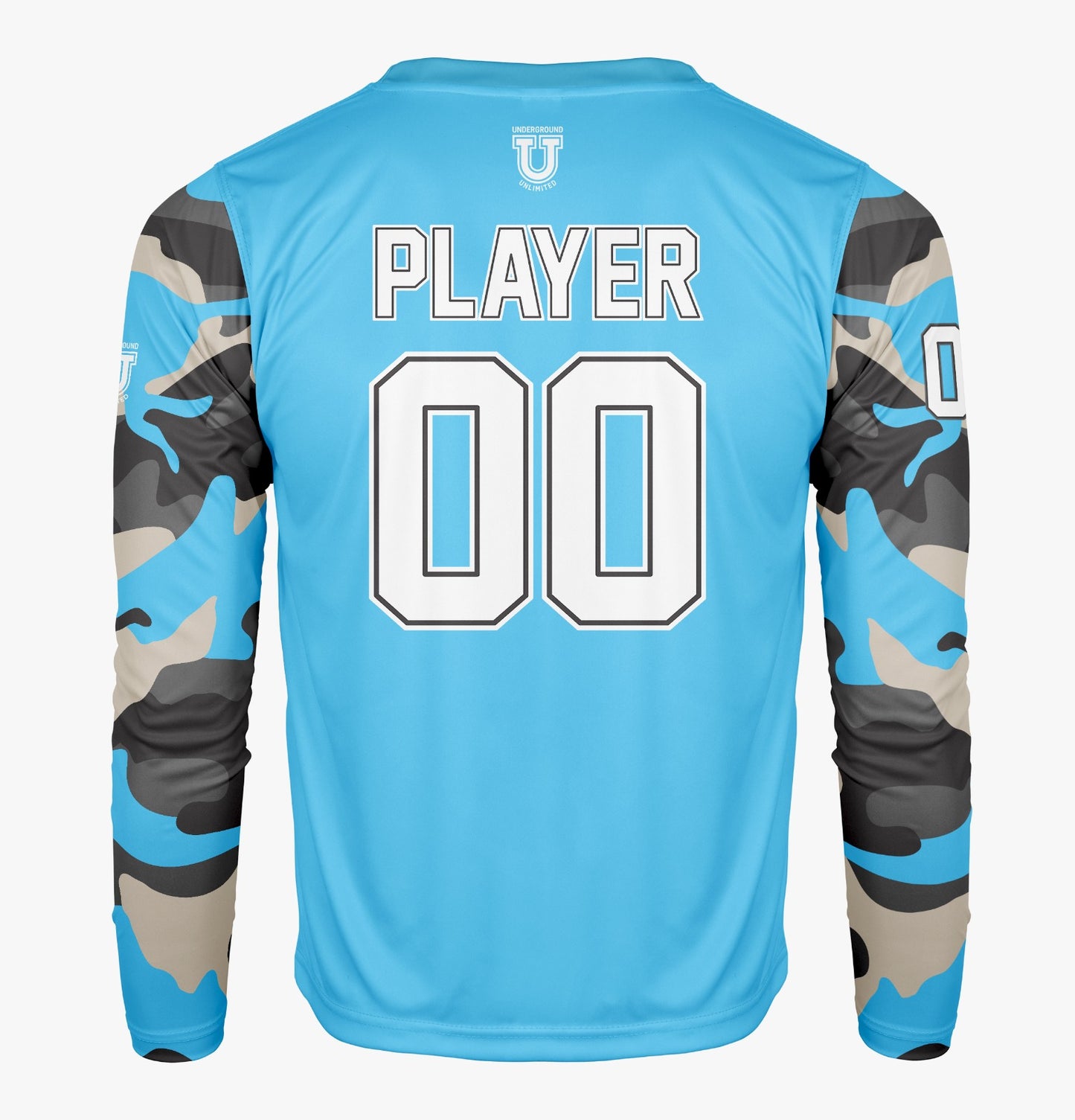 Raptors Pro Performance Sun Long Sleeve ~ Blue w/Camo Sleeves