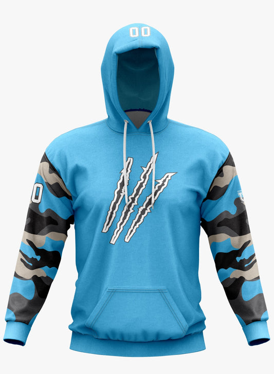 Raptors Performance Hoodie ~ Blue w/ Camo Sleeves