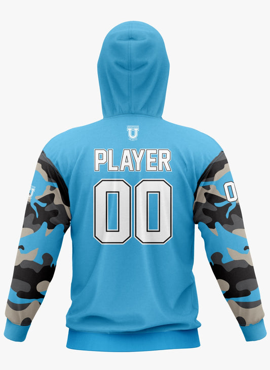 Raptors Performance Hoodie ~ Blue w/ Camo Sleeves