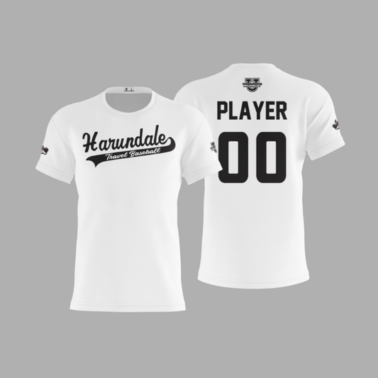 Harundale Performance Dri Tech Apparel ~ "Harundale Travel Baseball" Solid White